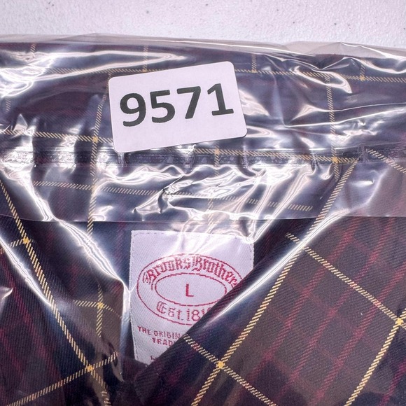 Brooks Brothers Shirt Mens Large Plaid Traditional Fit Non Iron Dress Button - Picture 13 of 13